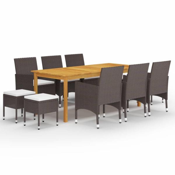ARDEBO.de - 11-tlg. Garten-Essgruppe Braun