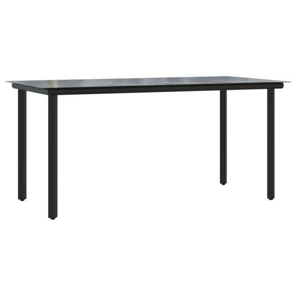 ARDEBO.de - 5-tlg. Garten-Essgruppe mit Kissen Anthrazit Poly Rattan
