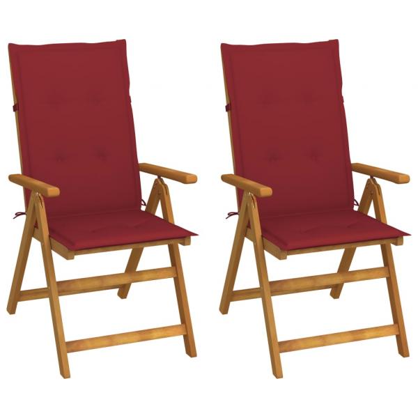 ARDEBO.de - Garten-Liegestühle 2 Stk. mit Kissen Akazie Massivholz