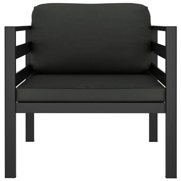 7-tlg. Garten-Lounge-Set mit Kissen Aluminium Anthrazit