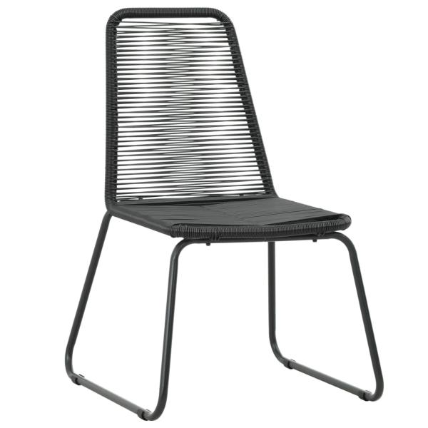 9-tlg. Garten-Essgruppe PVC Rattan Schwarz