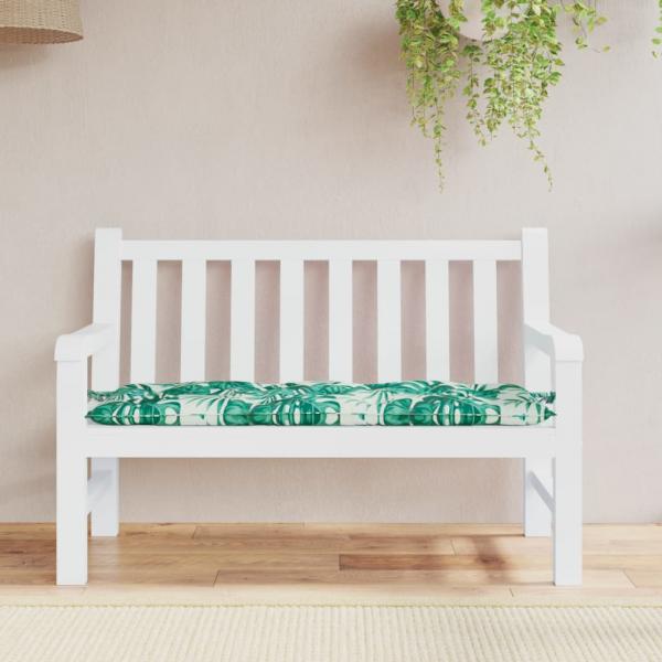 ARDEBO.de - Gartenbank-Auflage Blattmuster 120x50x7 cm Oxford-Gewebe