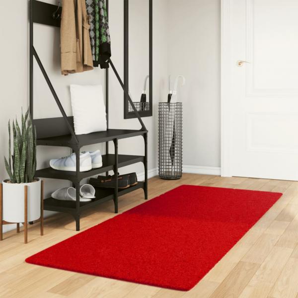 ARDEBO.de - Teppich OVIEDO Kurzflor Rot 80x200 cm