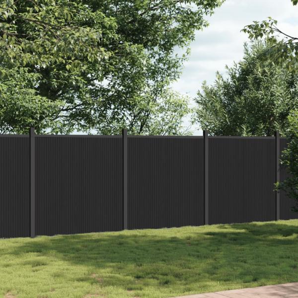 ARDEBO.de - Zaunelement Grau 526x186 cm WPC