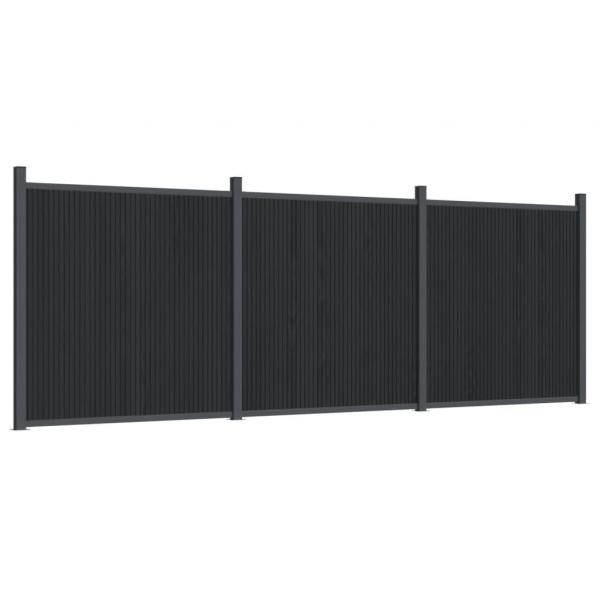 Zaunelement Grau 526x186 cm WPC