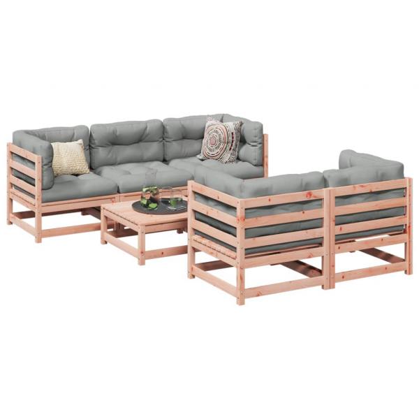 ARDEBO.de - 6-tlg. Garten-Sofagarnitur mit Kissen Massivholz Douglasie