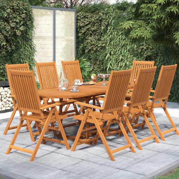 ARDEBO.de - 9-tlg. Garten-Essgruppe Massivholz Akazie