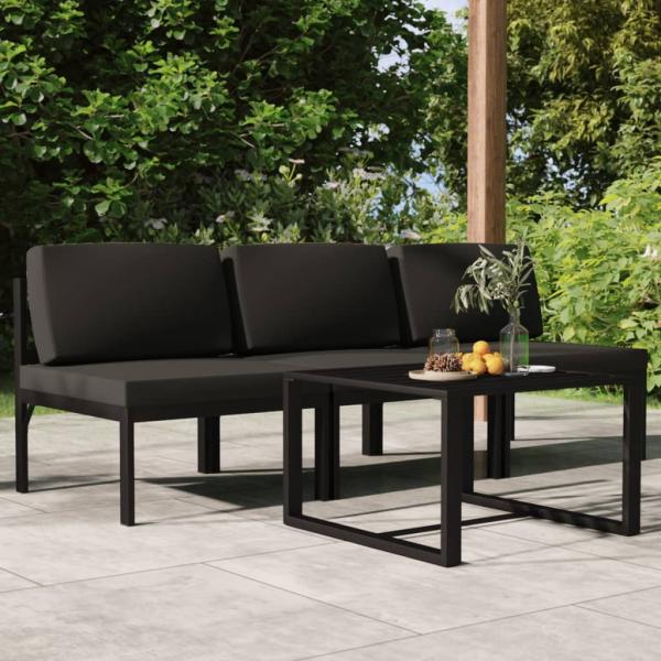 ARDEBO.de - 4-tlg. Garten-Lounge-Set mit Kissen Aluminium Anthrazit