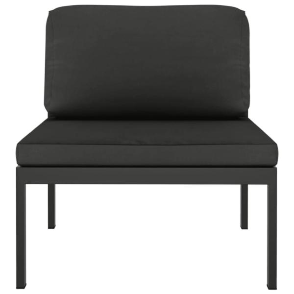 6-tlg. Garten-Lounge-Set mit Kissen Aluminium Anthrazit