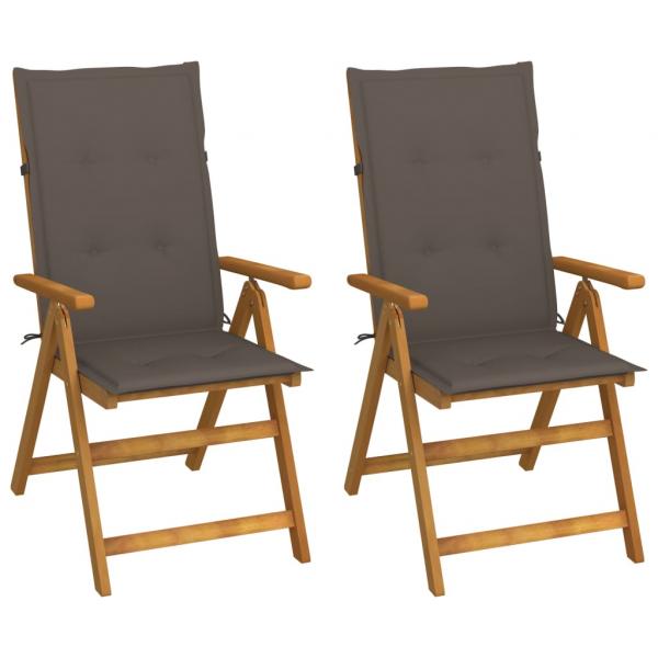 ARDEBO.de - Garten-Liegestühle 2 Stk. mit Kissen Akazie Massivholz