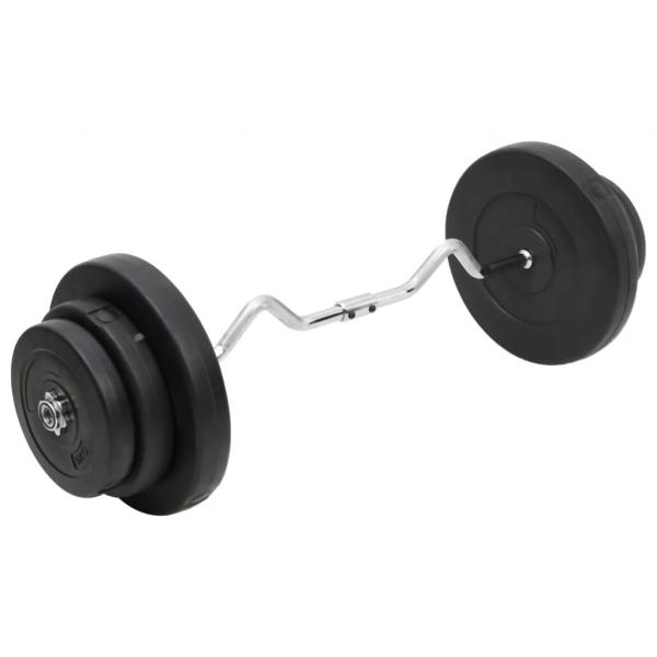 ARDEBO.de - Curlstange mit Gewichten 60 kg