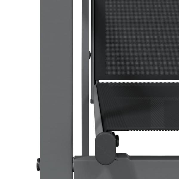 5-tlg. Garten-Essgruppe Schwarz Textilene und Stahl