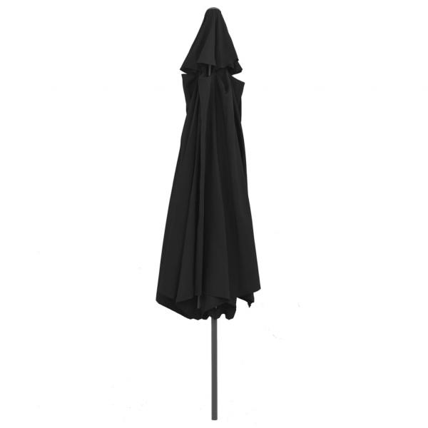 Sonnenschirm mit Metall-Mast 390 cm Schwarz