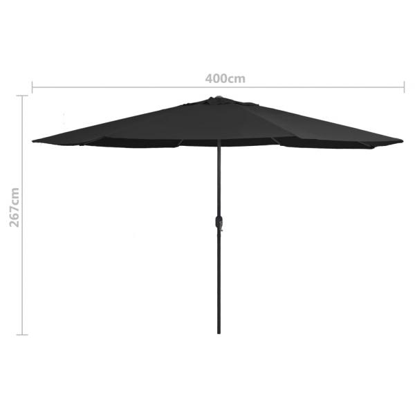 Sonnenschirm mit Metall-Mast 390 cm Schwarz