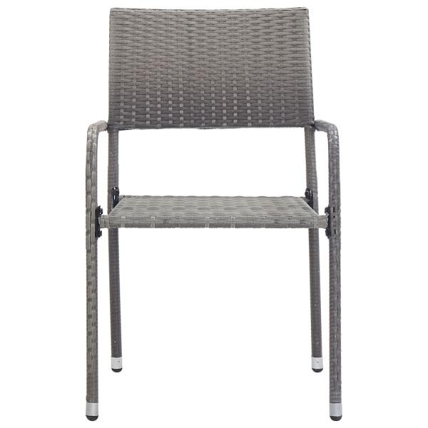 5-tlg. Garten-Essgruppe Grau Poly Rattan