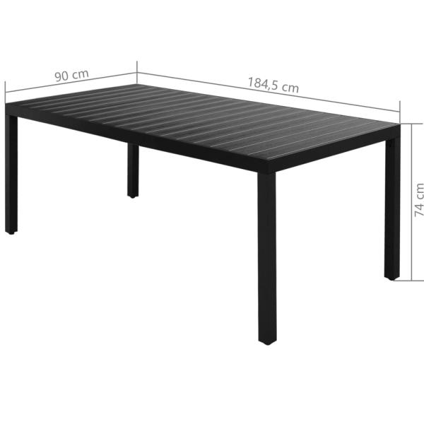 9-tlg. Garten-Essgruppe PVC Rattan Schwarz