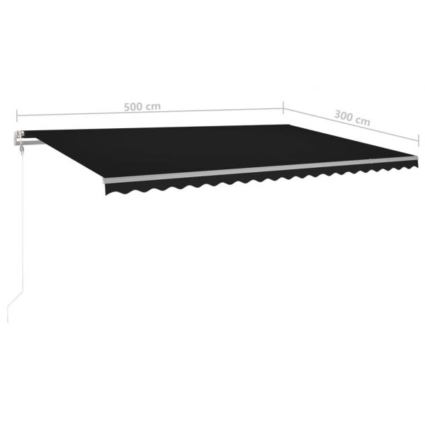 Automatische Markise mit LED Windsensor 500x300 cm Anthrazit