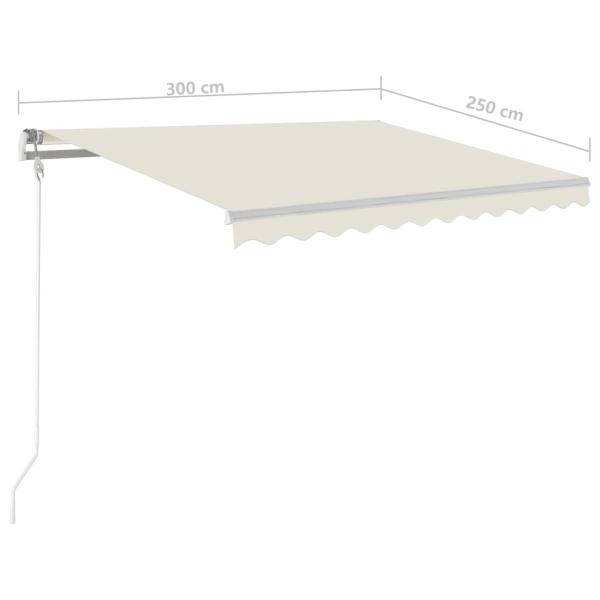 Automatische Markise mit LED & Windsensor 300x250 cm Creme