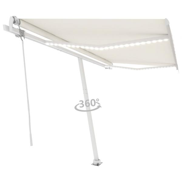 Markise Automatisch mit LED & Windsensor 400x300 cm Creme