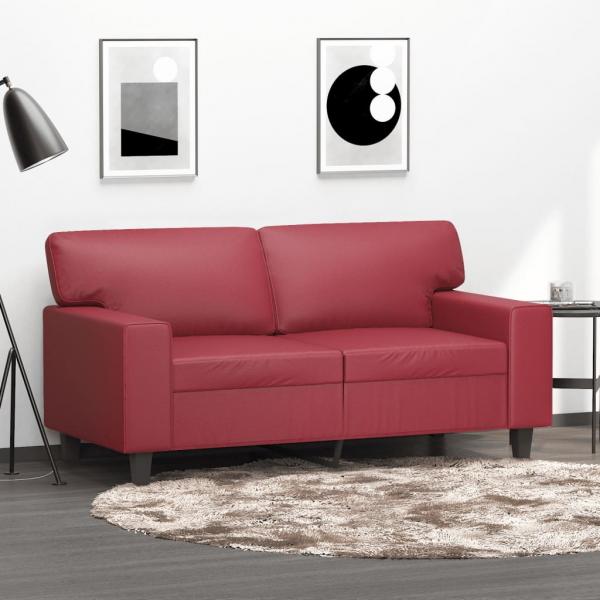 ARDEBO.de - 2-Sitzer-Sofa Weinrot 120 cm Kunstleder