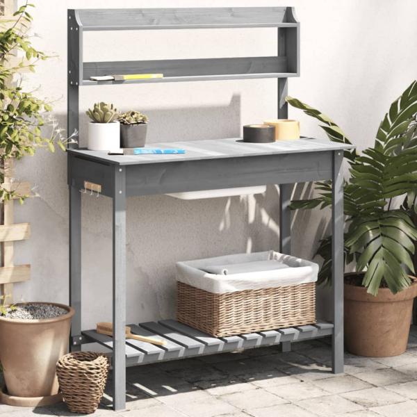 ARDEBO.de - Pflanztisch mit Waschbecken 147,5x44x139,5 cm Massivholz Tanne