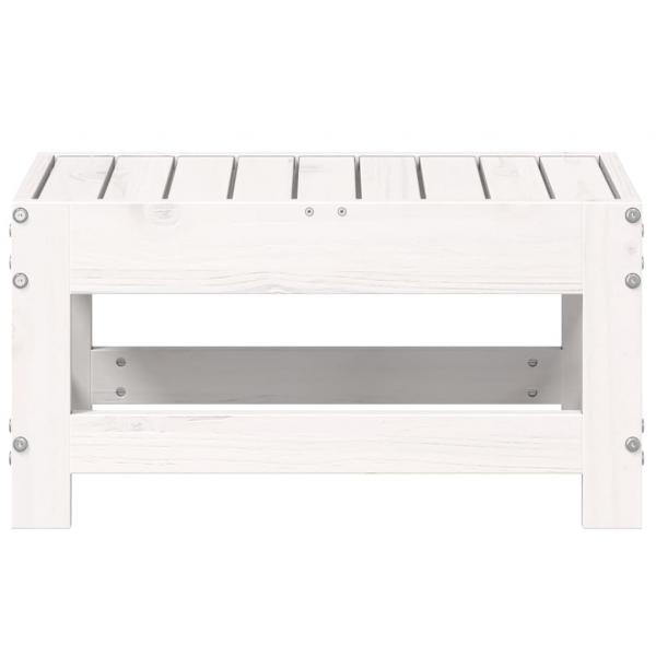 Gartenhocker Weiß 62x30x32 cm Massivholz Kiefer