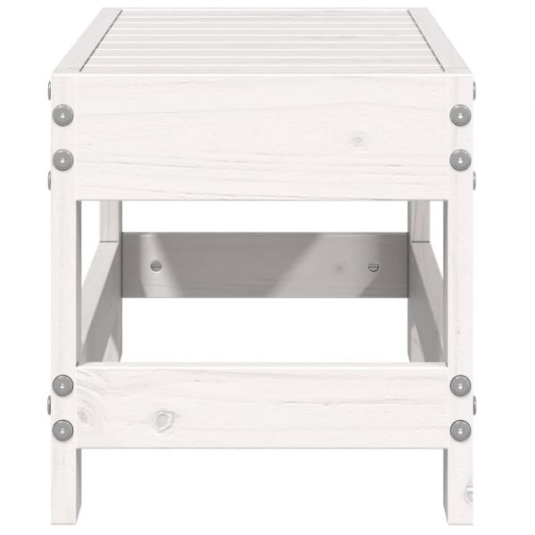 Gartenhocker Weiß 62x30x32 cm Massivholz Kiefer