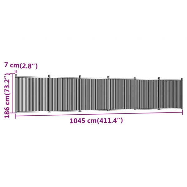 Zaunelement Grau 1045x186 cm WPC
