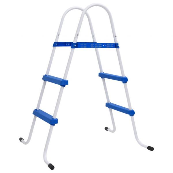 ARDEBO.de - Pool-Leiter Blau und Weiß 84 cm Stahl
