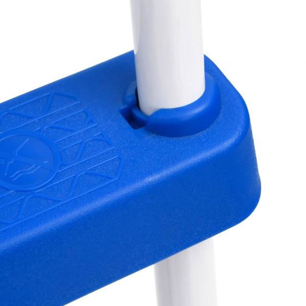 Pool-Leiter Blau und Weiß 84 cm Stahl