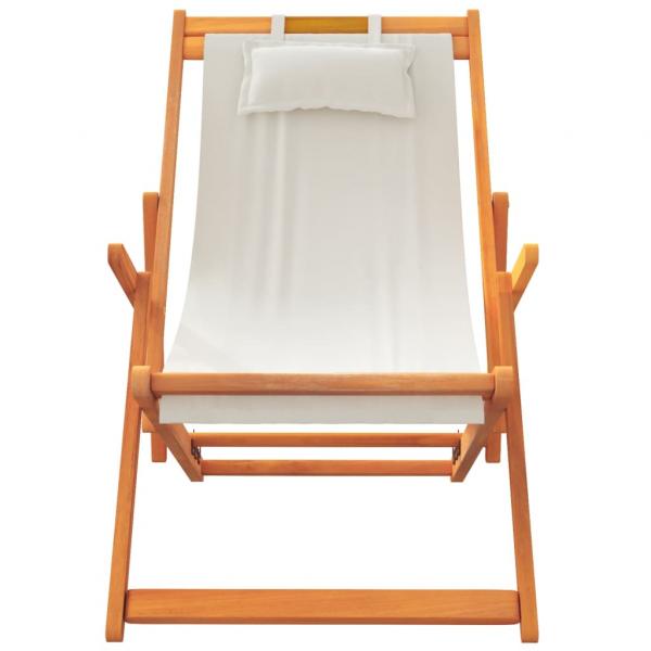 Klappbare Strandstühle 2 Stk. Creme Stoff