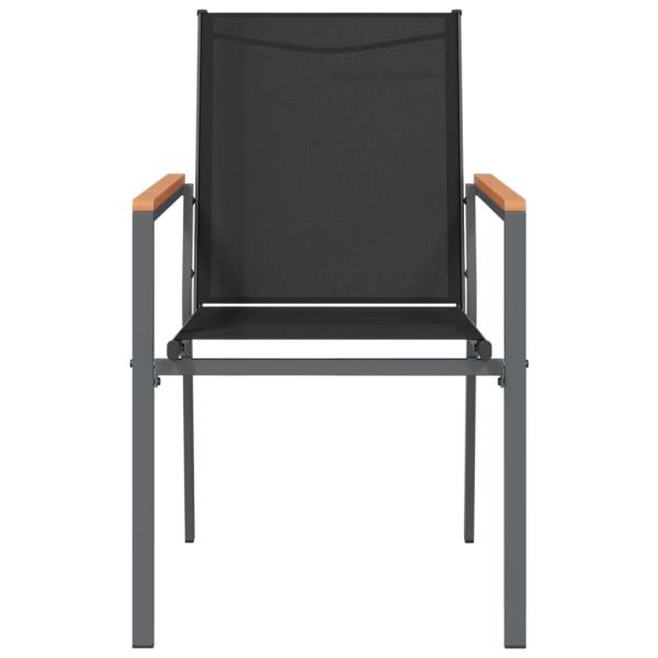 Gartenstühle 4 Stk. Schwarz 55x61,5x90 cm Textilene und Stahl