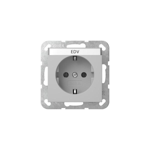 ARDEBO.de Gira 4457015 SCHUKO-Steckdose 16 A 250 V~ mit Beschriftungsfeld, System 55, grau matt
