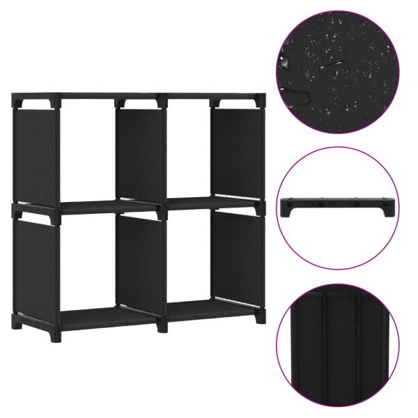 Würfel-Regal 4 Fächer Schwarz 69x30x72,5 cm Stoff 