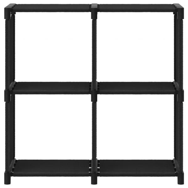 Würfel-Regal 4 Fächer Schwarz 69x30x72,5 cm Stoff 