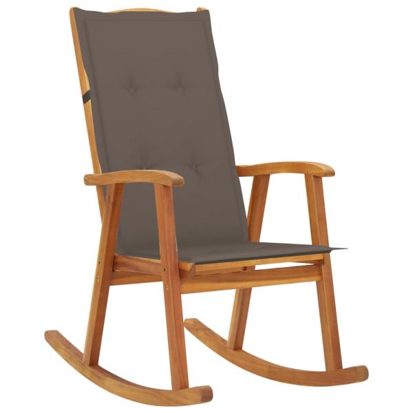 ARDEBO.de - Schaukelstuhl mit Auflagen Massivholz Akazie