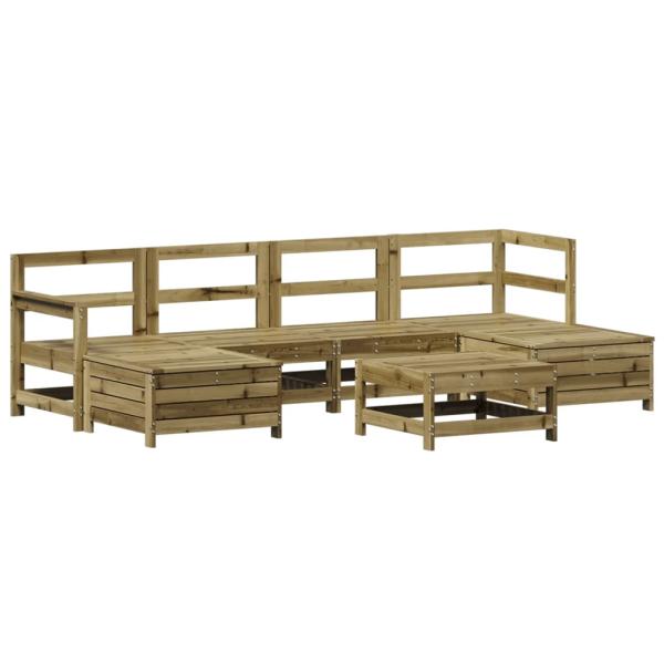 7-tlg. Garten-Sofagarnitur Kiefernholz Imprägniert