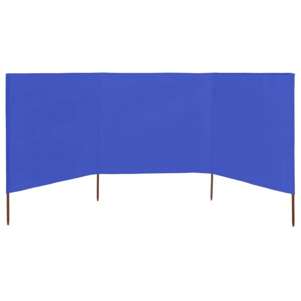 3-teiliges Windschutzgewebe 400 x 80 cm Azurblau