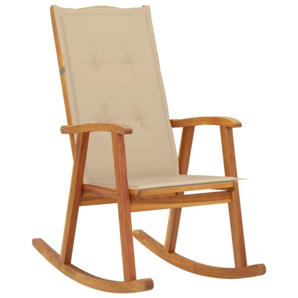 ARDEBO.de - Schaukelstuhl mit Auflagen Massivholz Akazie
