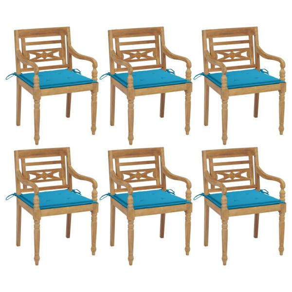 ARDEBO.de - Batavia-Stühle mit Kissen 6 Stk. Massivholz Teak