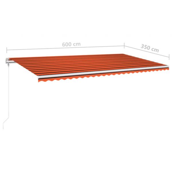 Automatische Markise mit LED & Windsensor 600x350 Orange/Braun