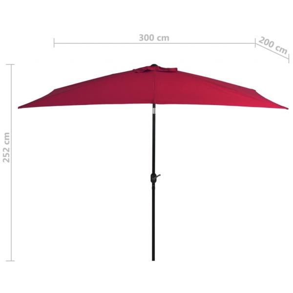 Sonnenschirm mit Metall-Mast 300 x 200 cm Bordeauxrot