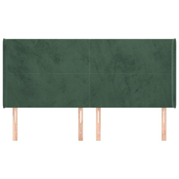 Kopfteil mit Ohren Dunkelgrün 183x16x118/128 cm Samt