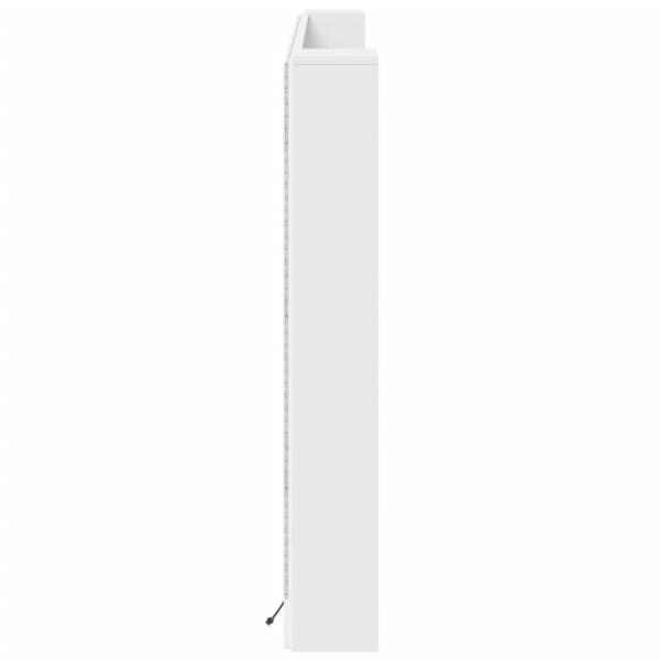 LED-Kopfteil mit Ablagen Weiß 180x16,5x103,5 cm