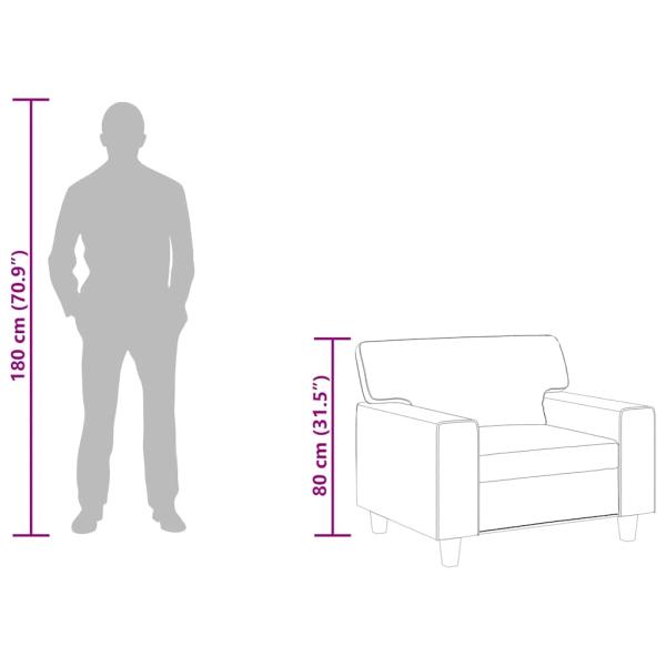 Sessel Grau 60 cm Kunstleder