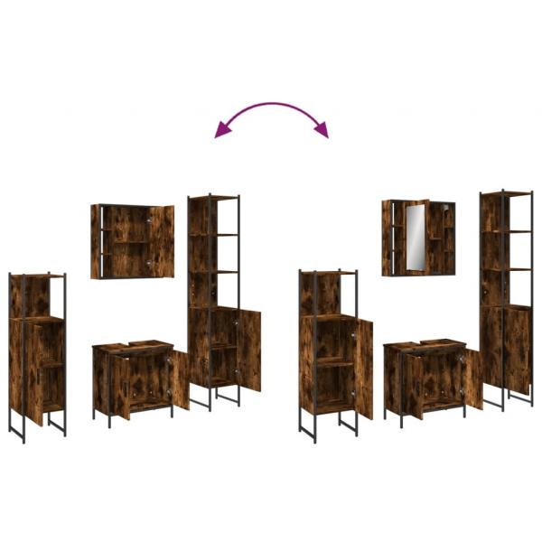 4-tlg. Badmöbel-Set Räuchereiche Holzwerkstoff