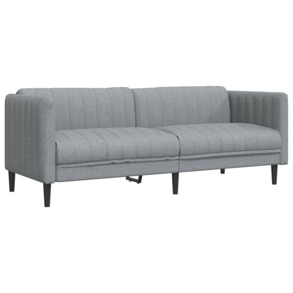 ARDEBO.de - Sofa 3-Sitzer Hellgrau Stoff