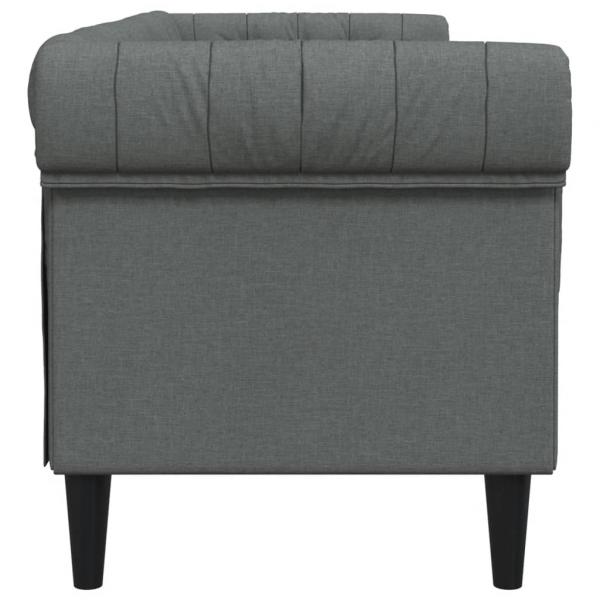 Chesterfield-Sofa 3-Sitzer Dunkelgrau Stoff