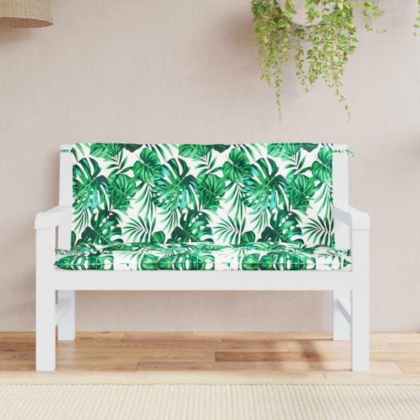 ARDEBO.de - Gartenbank-Auflagen 2 Stk. Blattmuster 120x50x7cm Oxford-Gewebe