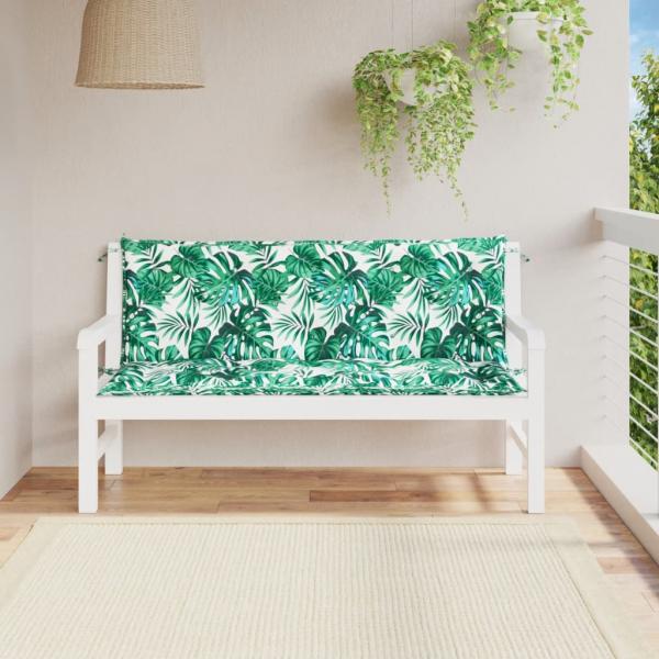 ARDEBO.de - Gartenbank-Auflagen 2 Stk. Blattmuster 150x50x7cm Oxford-Gewebe